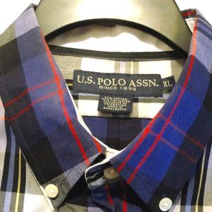 US Polo Assn LS XL Blue Red Yellow Black White.